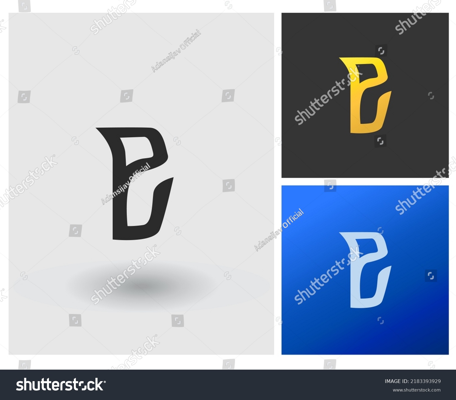 Logo Pu Monogram Design Letter Shape Royalty Free Stock Vector