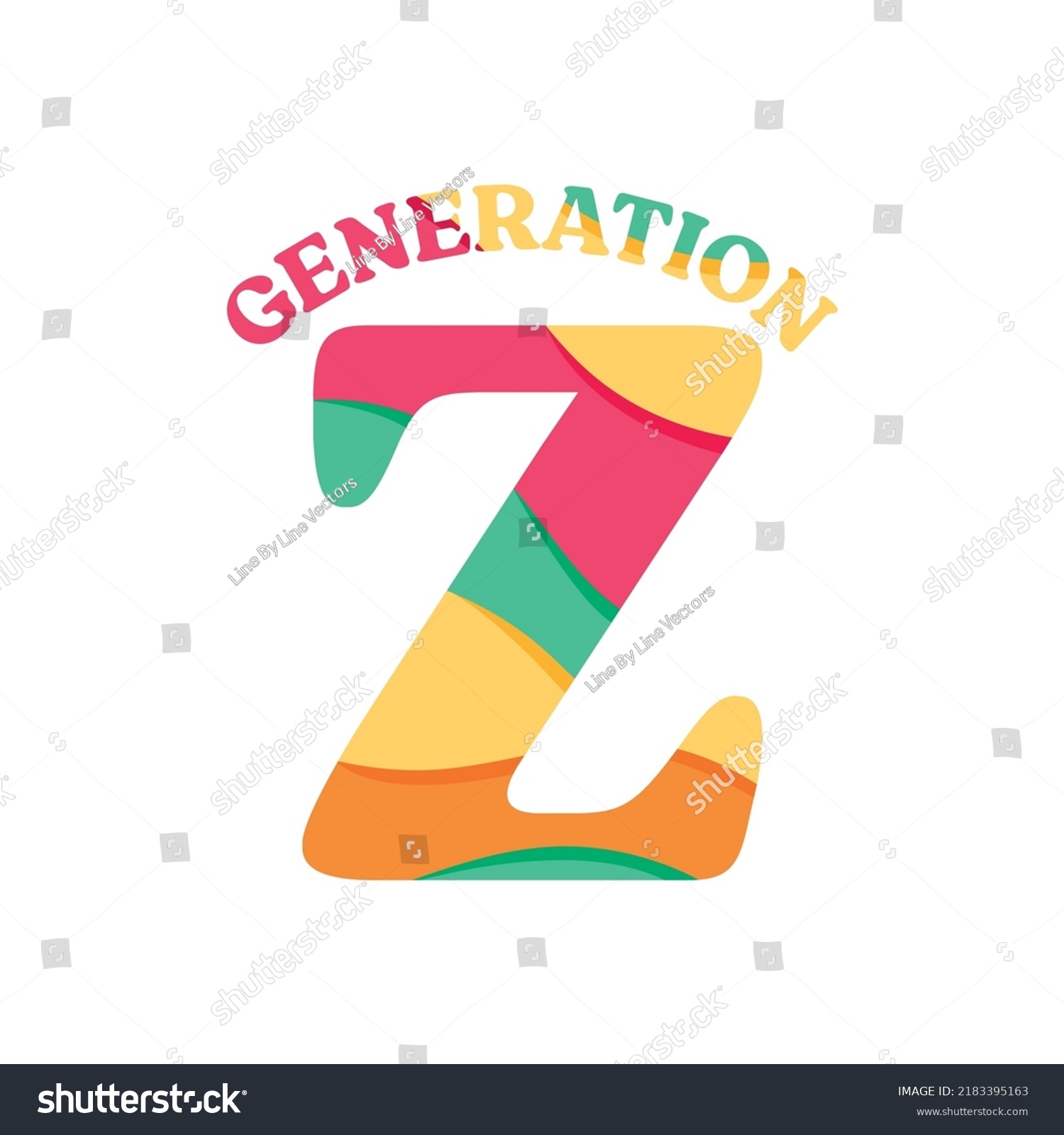 Gen Z, Generation Z, Vector Text Illustration Background #2183395163