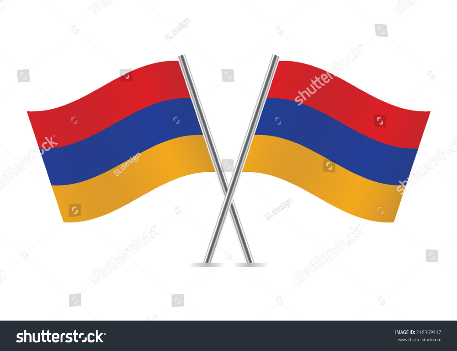 Armenia crossed flags. Armenian flags on white - Royalty Free Stock ...