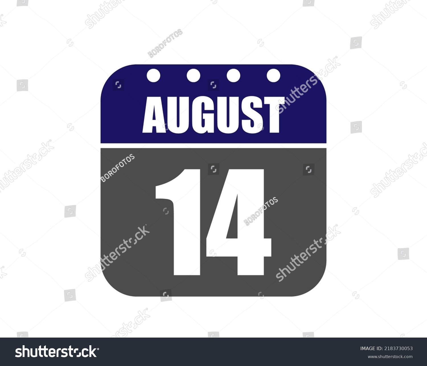 14 August calendar banner. August calendar icon - Royalty Free Stock ...