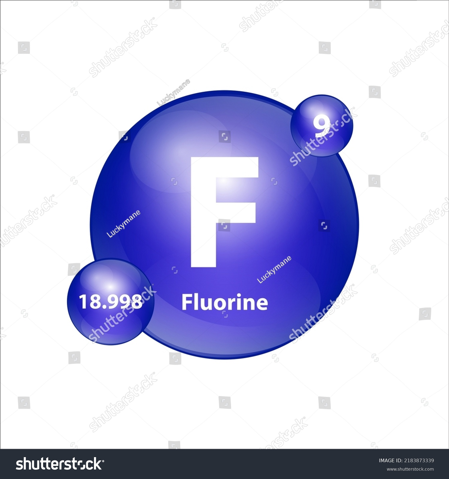 Fluorine (F) icon structure chemical element - Royalty Free Stock ...