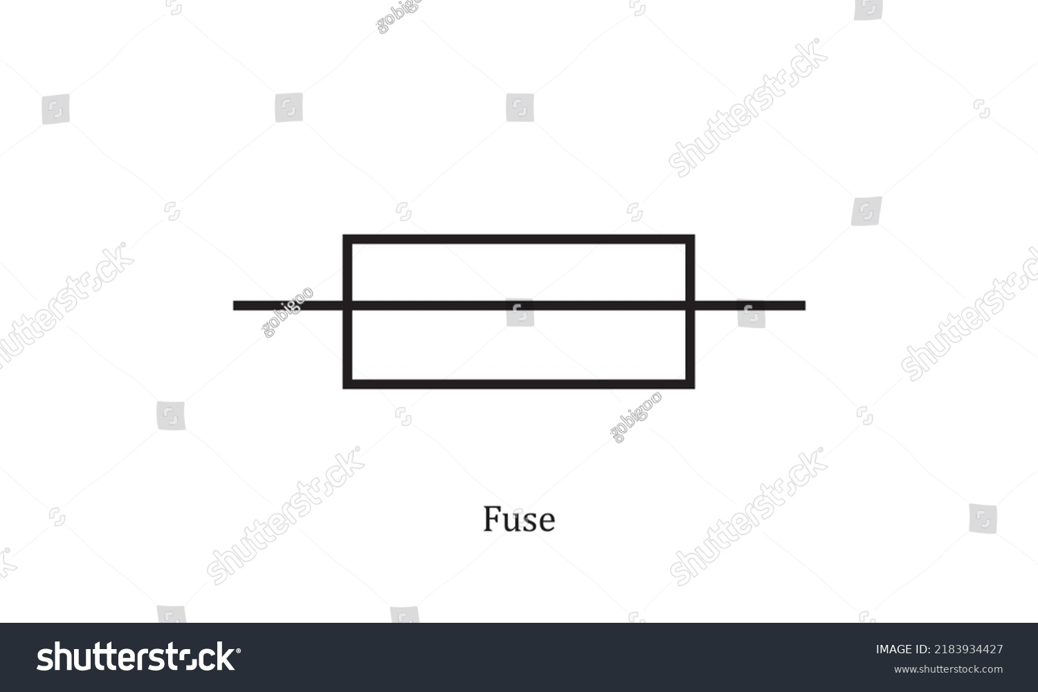 vector electronic circuit symbol fuse Royalty Free Stock Vector