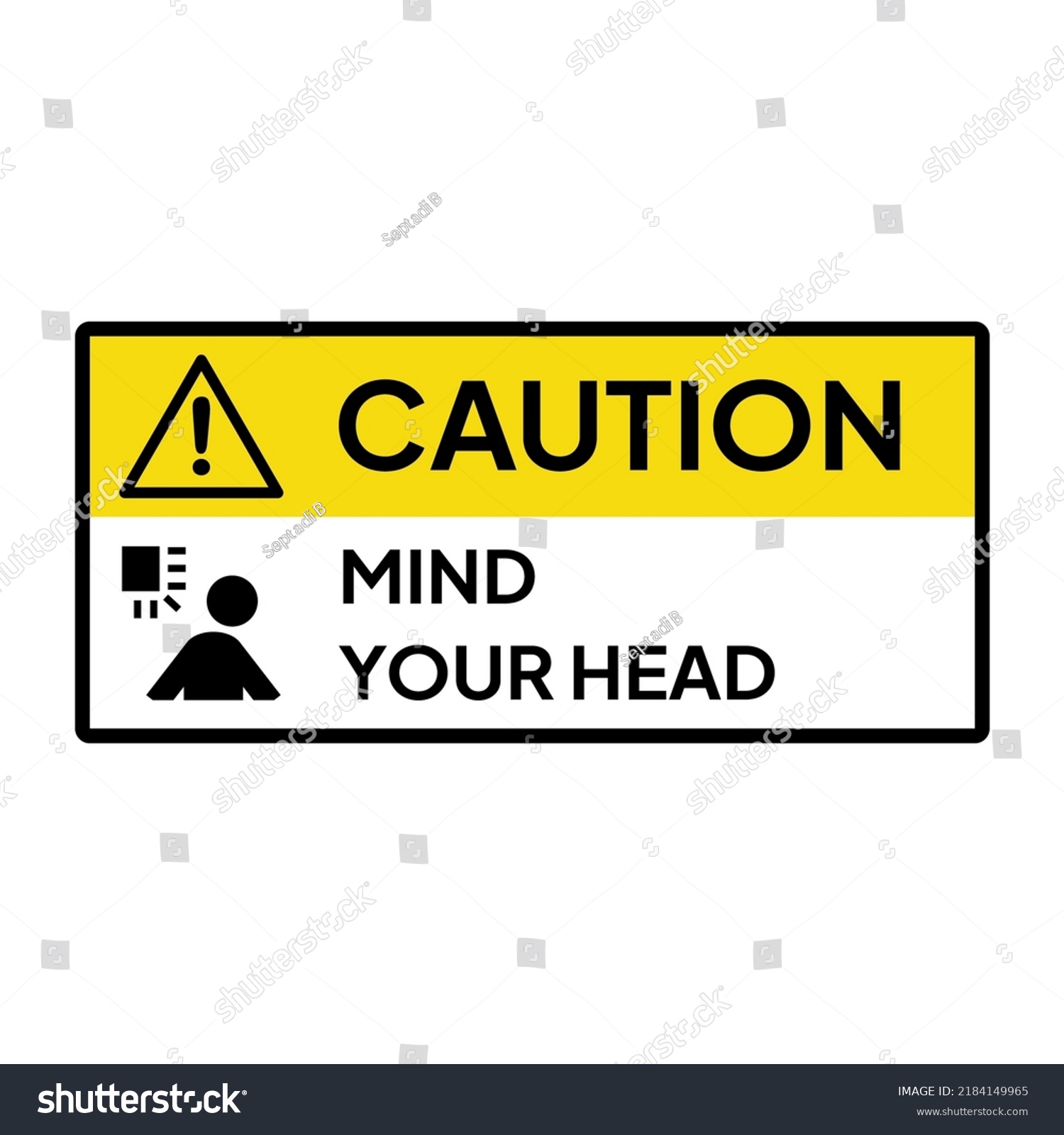 Warning Sign For Industrial Caution For Mind Royalty Free Stock Vector 2184149965 0385