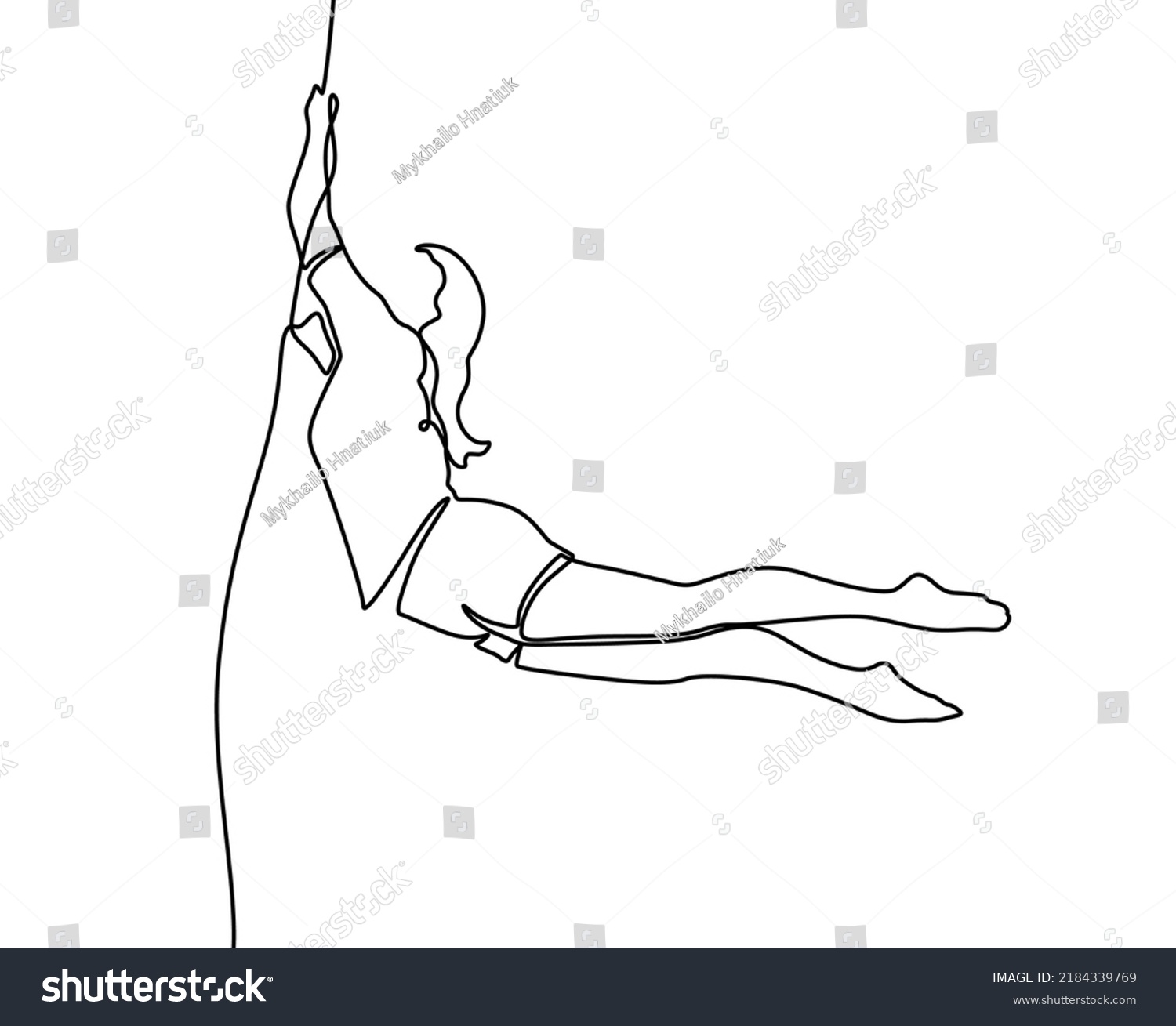 Continuous One Line Drawing A Female Acrobat Royalty Free Stock