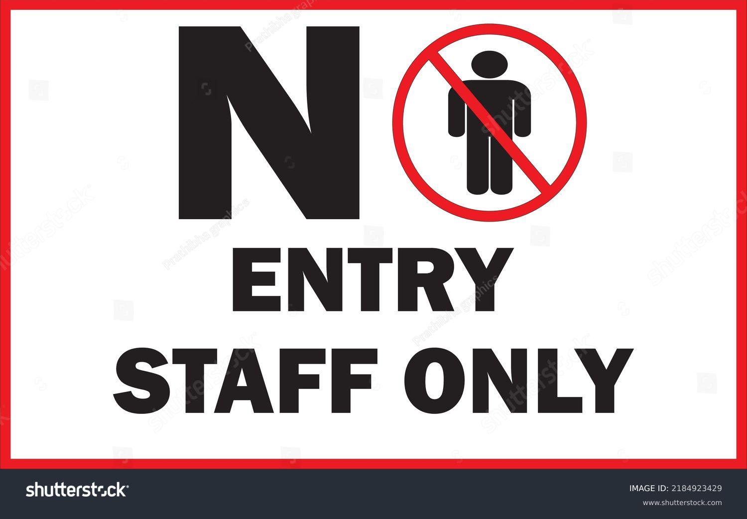 No entry staff only sign vector - Royalty Free Stock Vector 2184923429 ...