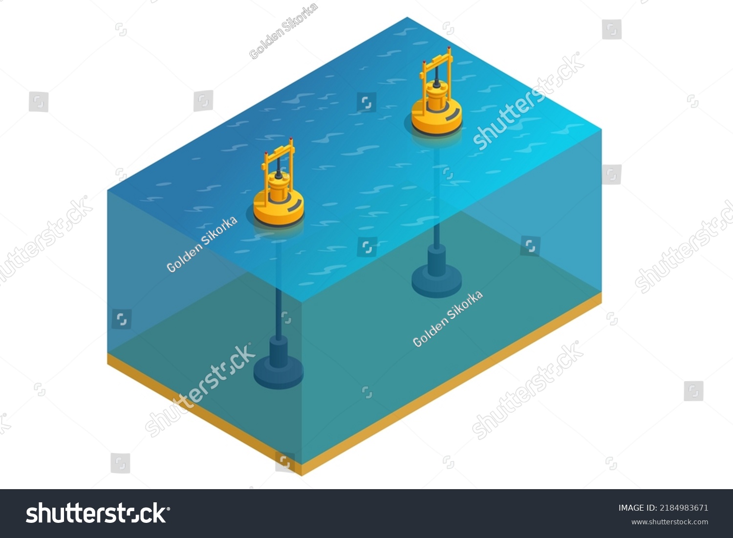 Isometric a wave power station is a power - Royalty Free Stock Vector ...