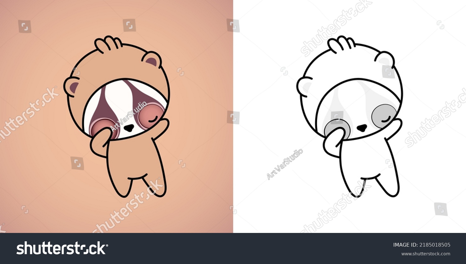 Kawaii Clipart Slow Loris Illustration And For Royalty Free Stock Vector 2185018505 9117