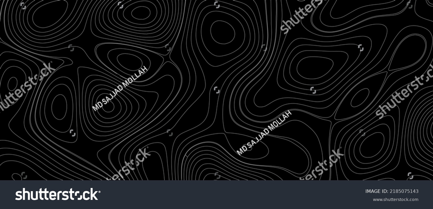 Topographic map background concept. Topo contour map. Rendering abstract illustration. Vector abstract illustration. Geography concept. paper texture design .Imitation of a geographical map #2185075143