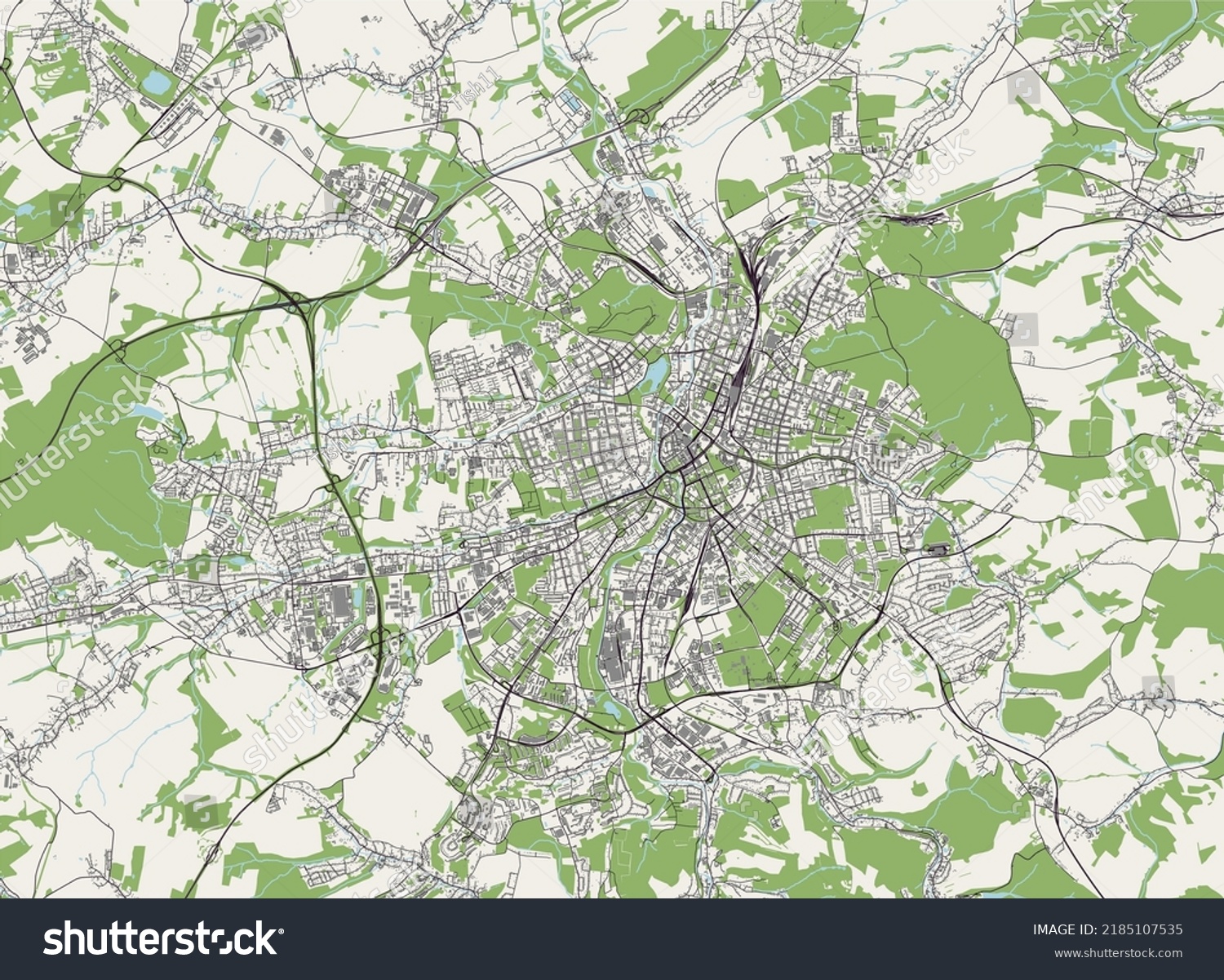 Map Of The City Of Chemnitz, Germany - Royalty Free Stock Vector 