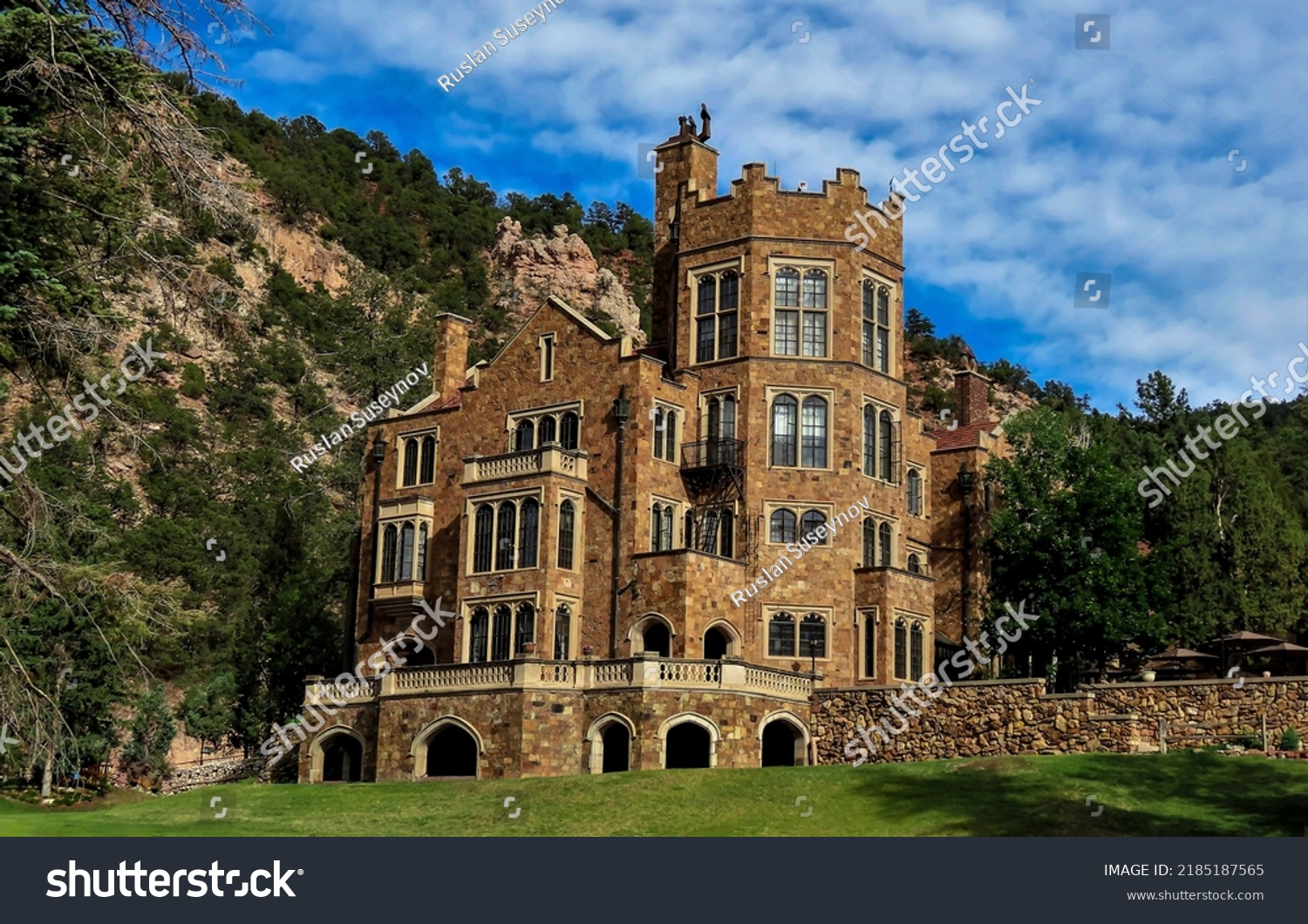 An old mansion in the mountains. Mansion in mountains #2185187565
