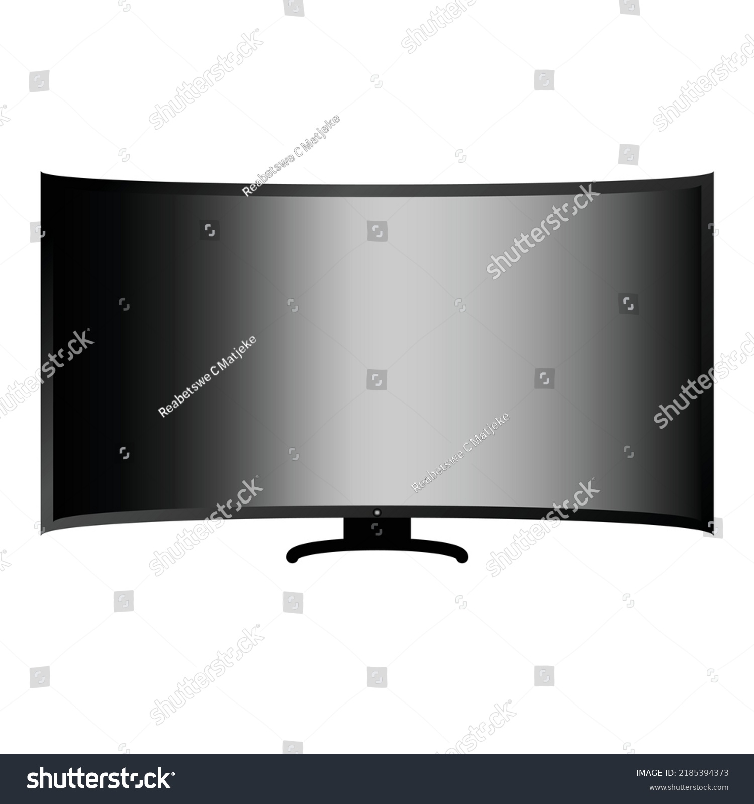 A vector design of a curved flat screen tv isolated on a white square background #2185394373
