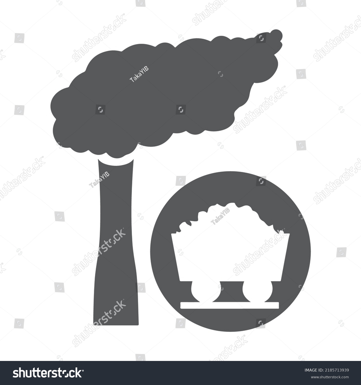 icon of coal power plant and factory. Energy - Royalty Free Stock ...