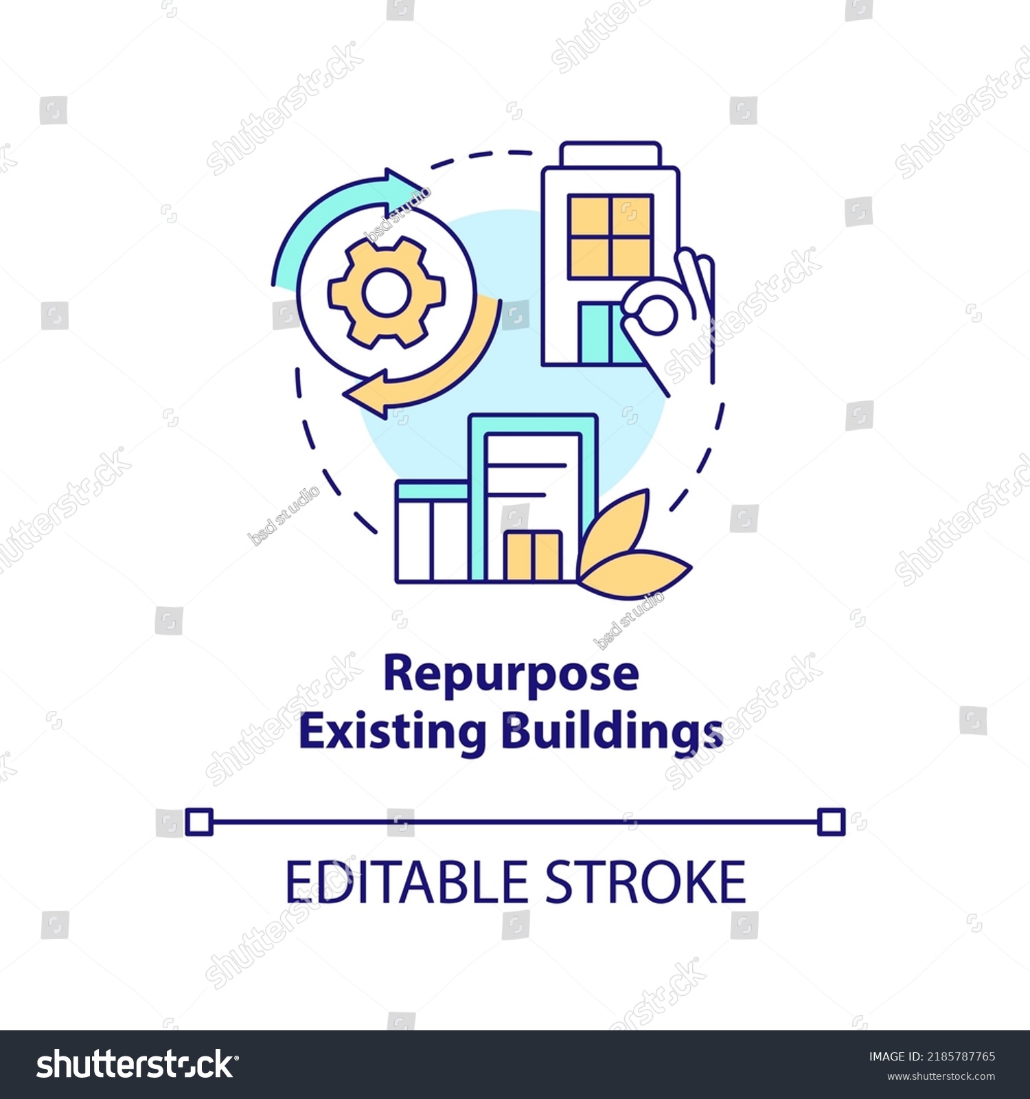 Repurpose existing buildings concept icon. - Royalty Free Stock Vector ...