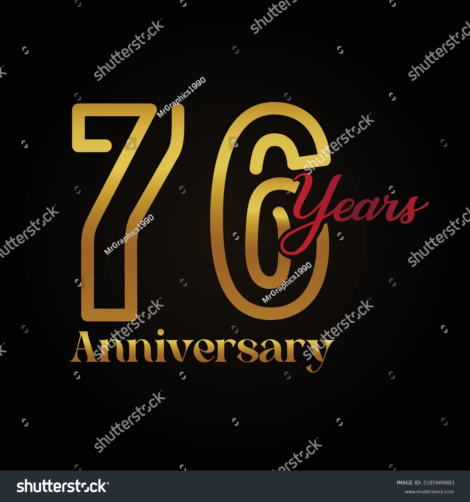 76th Anniversary Celebration Logotype With Royalty Free Stock Vector 2185989883 7244