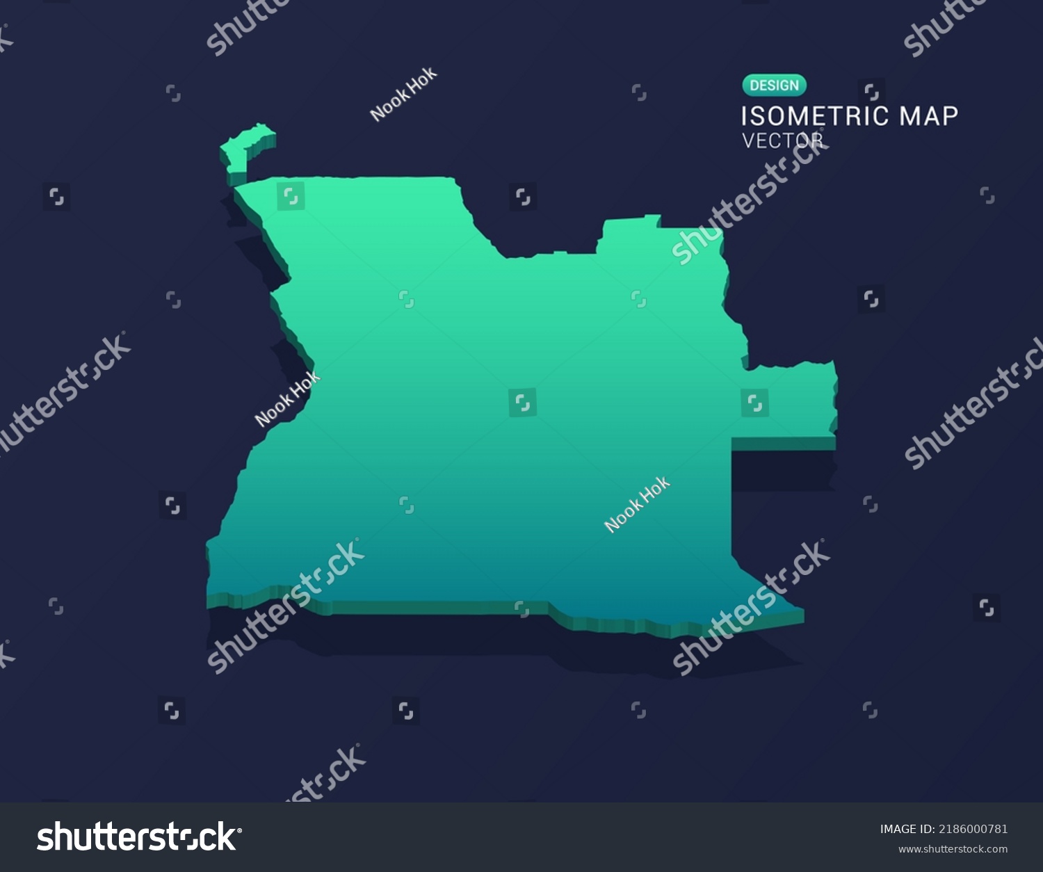 Angola map of isometric green gradient vector - Royalty Free Stock ...