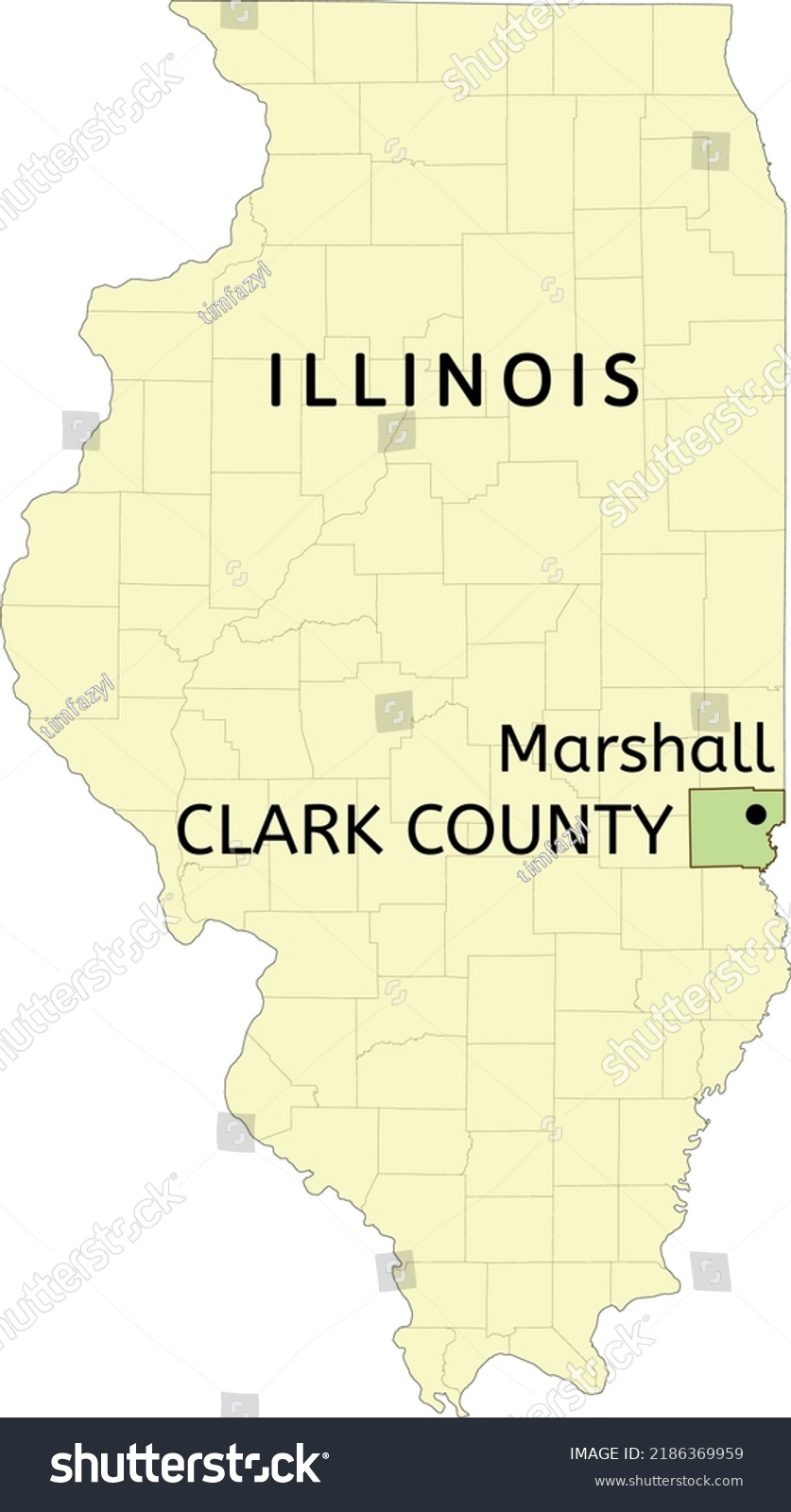 Clark County And City Of Marshall Location On Royalty Free Stock