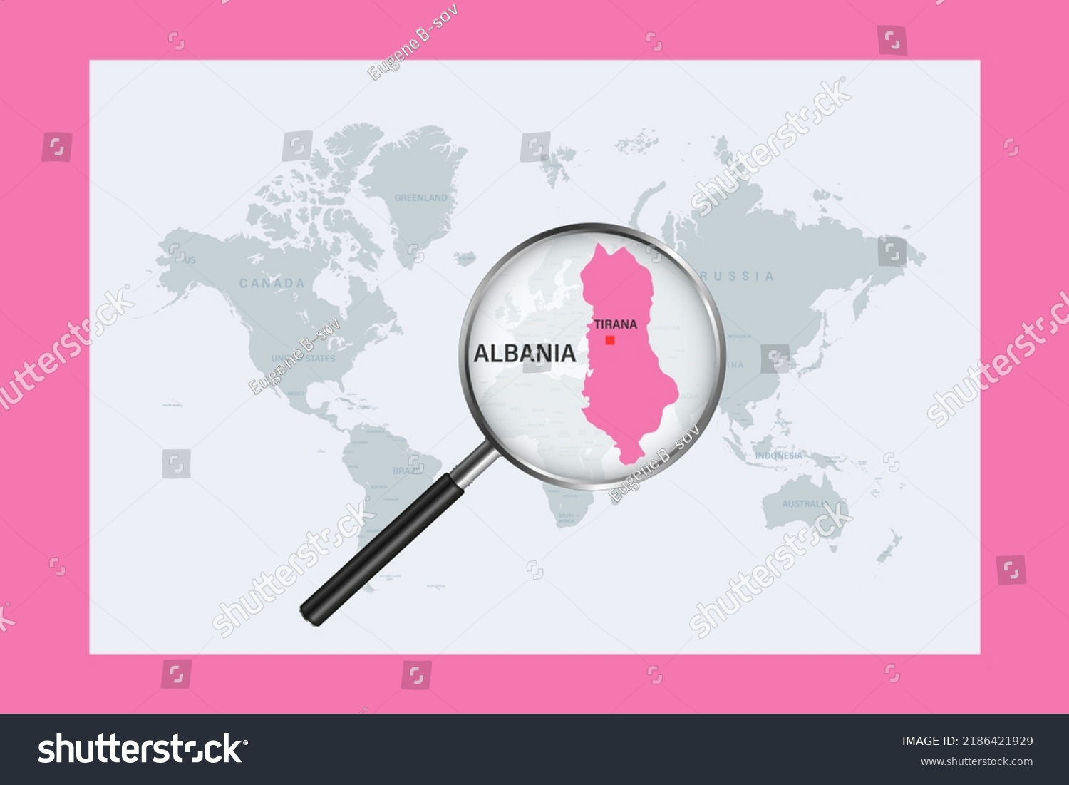 Map Of Albania On Political World Map With Royalty Free Stock Vector   Avopix 2186421929 