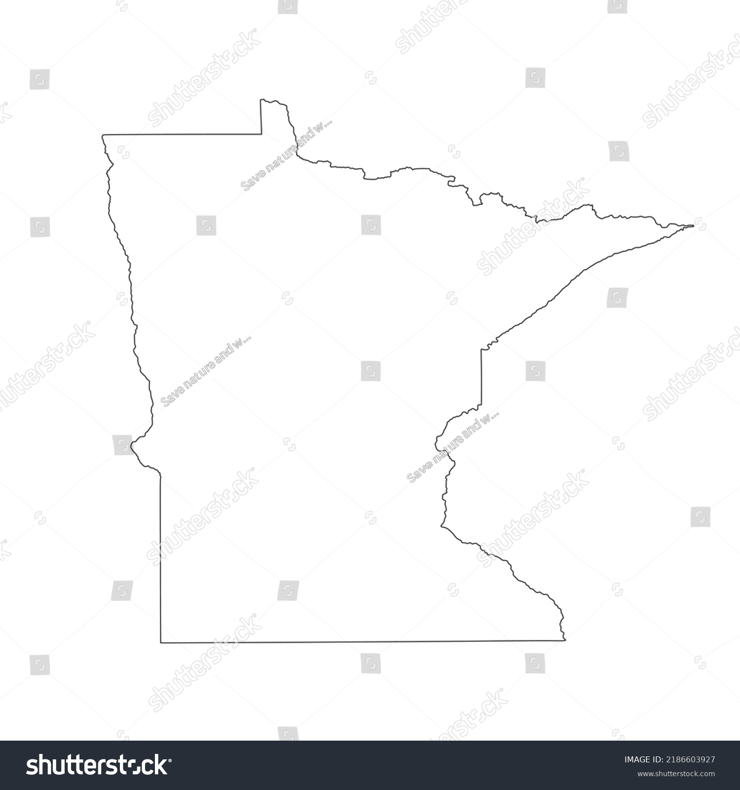 Blank Minnesota vector map silhouette - Royalty Free Stock Vector ...