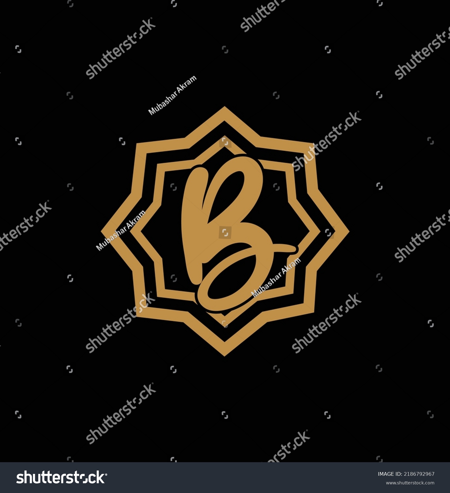 Letter B Inside Gold Star Logo. Award 3d Icon. - Royalty Free Stock ...