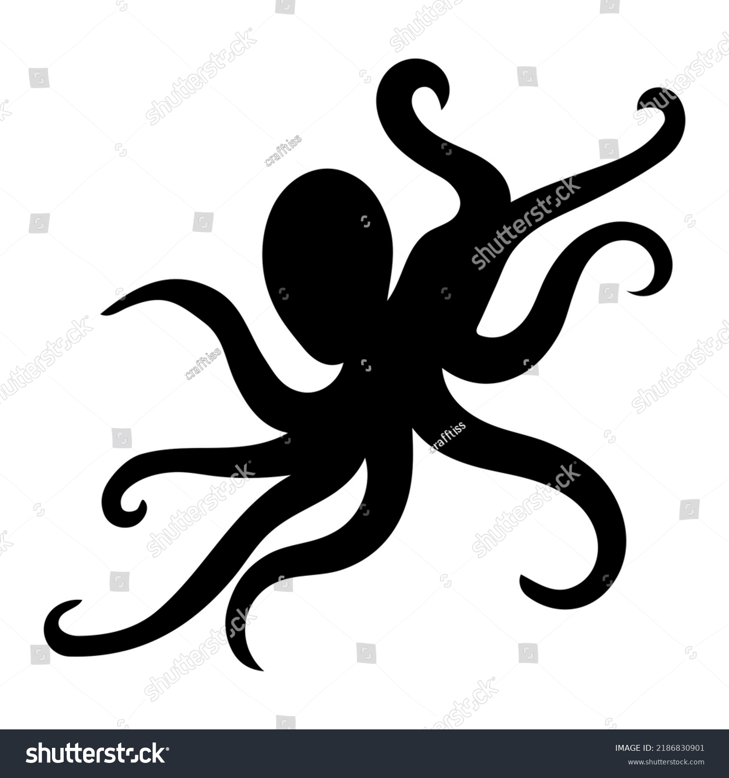 Black Silhouette Isolated On White Background Royalty Free Stock Vector 2186830901