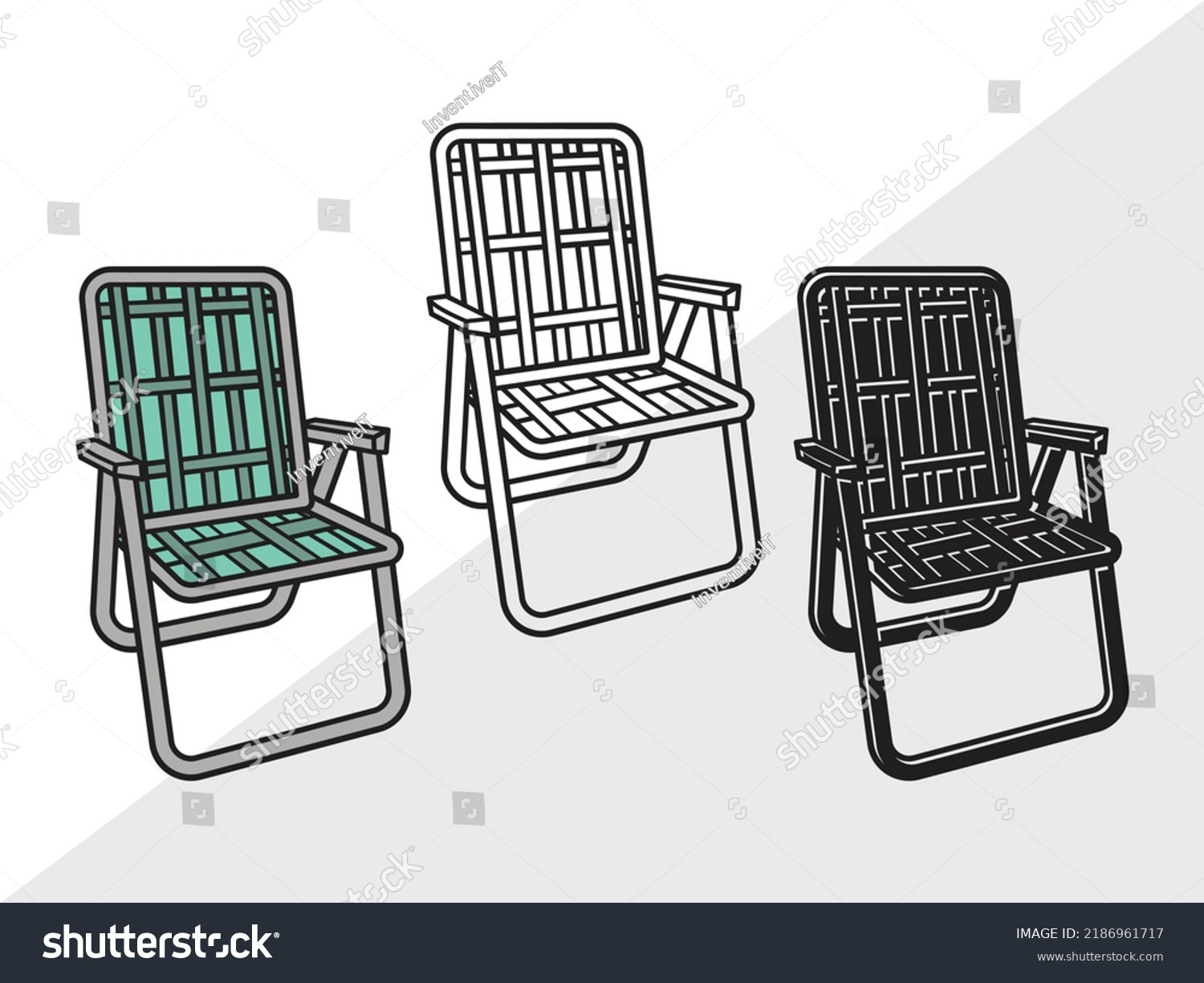 Folding Beach Chairs Clipart SVG Printable - Royalty Free Stock Vector ...