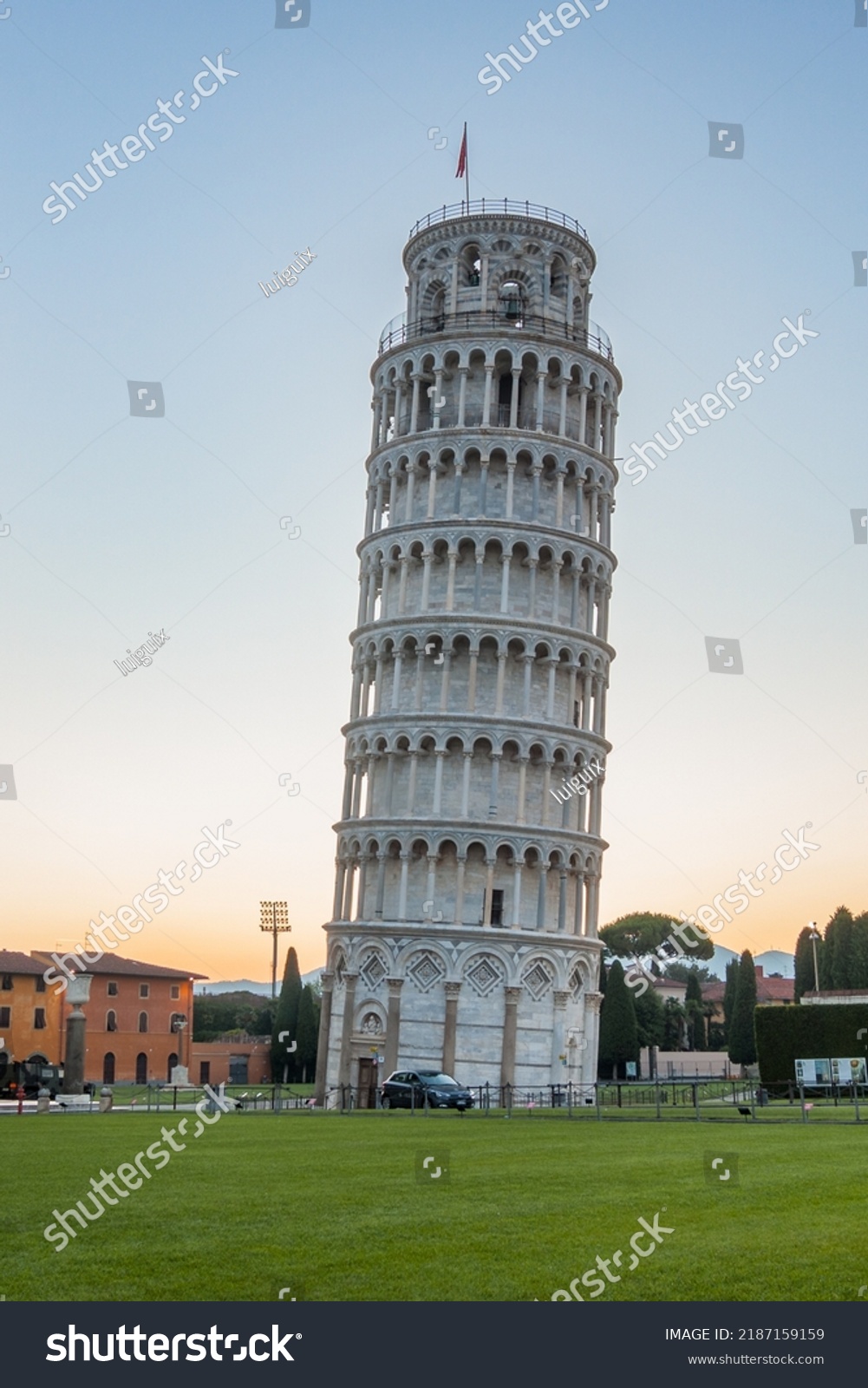 Pisa tower at sunrise without people #2187159159