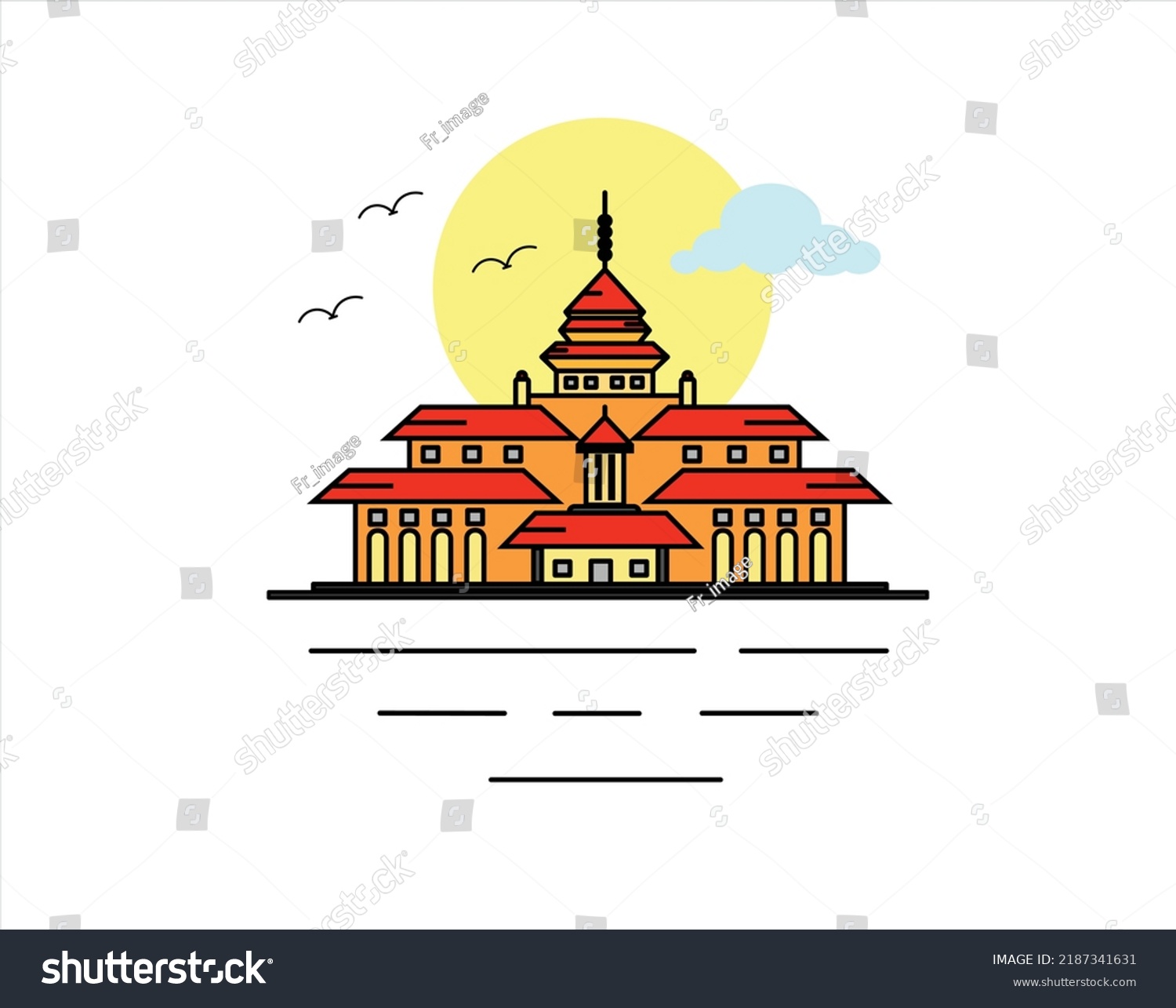 Gedung Sate Bandung Bandung Satay Tower Royalty Free Stock Vector 2187341631 9830