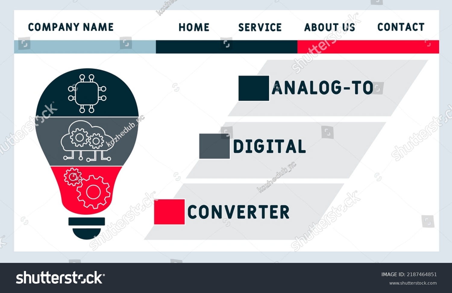 Adc Analog To Digital Converter Acronym Royalty Free Stock Vector 2187464851 7496