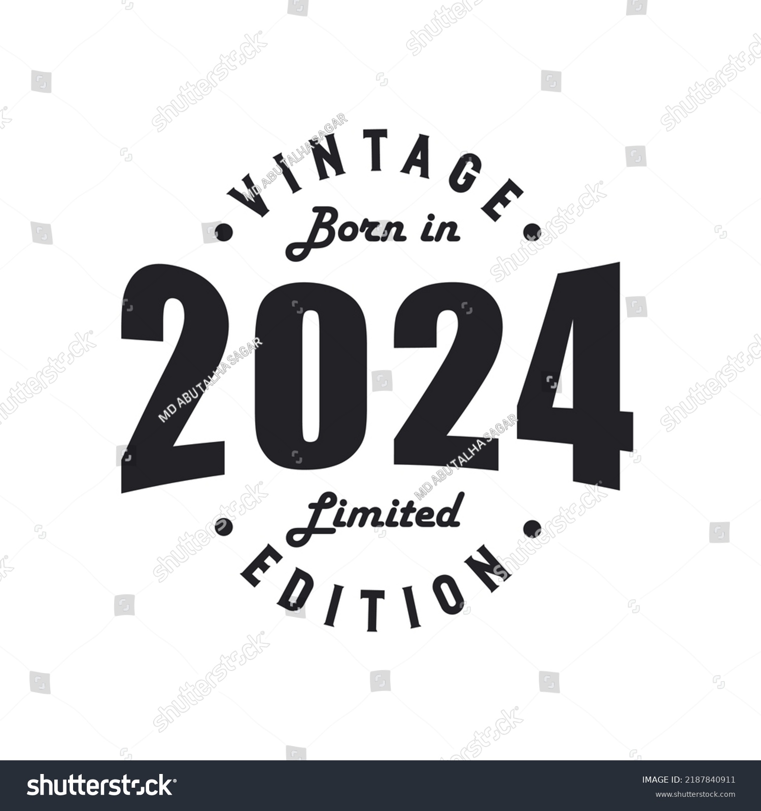 Born in 2024, Vintage 2024 Birthday Celebration Royalty Free Stock