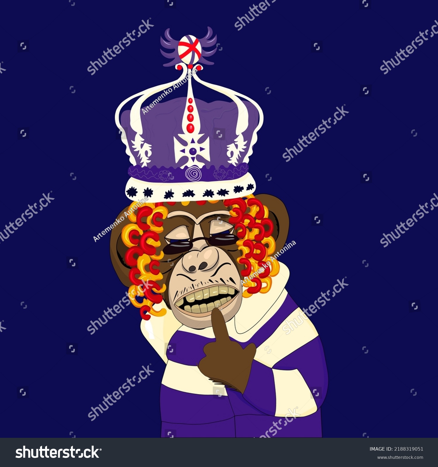 Cool monkey character NFT art variant. Monkey - Royalty Free Stock ...