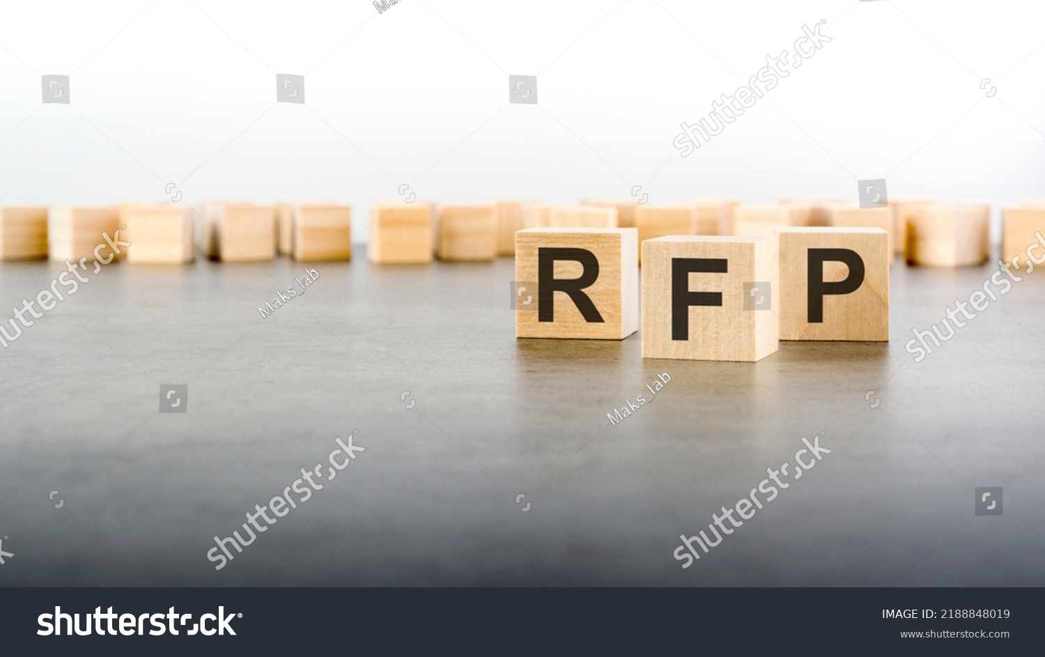 RFP - Request For Proposal - letter pices on the wooden cubes #2188848019