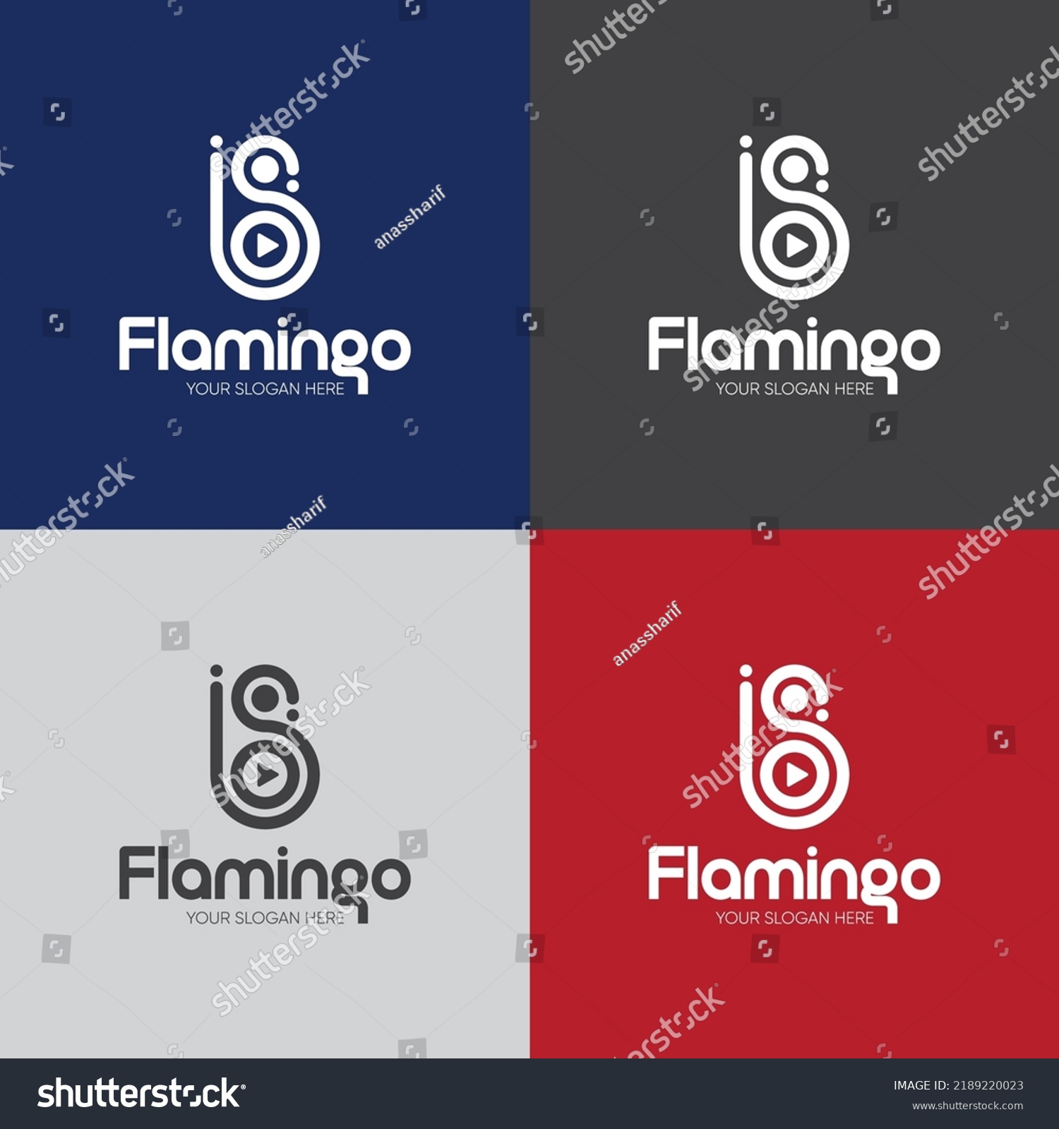 Pink Flamingo Logo Template Bird Vector Design Royalty Free Stock