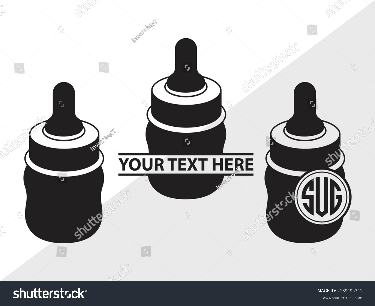 Baby Bottle Monogram SVG Printable Vector - Royalty Free Stock Vector ...