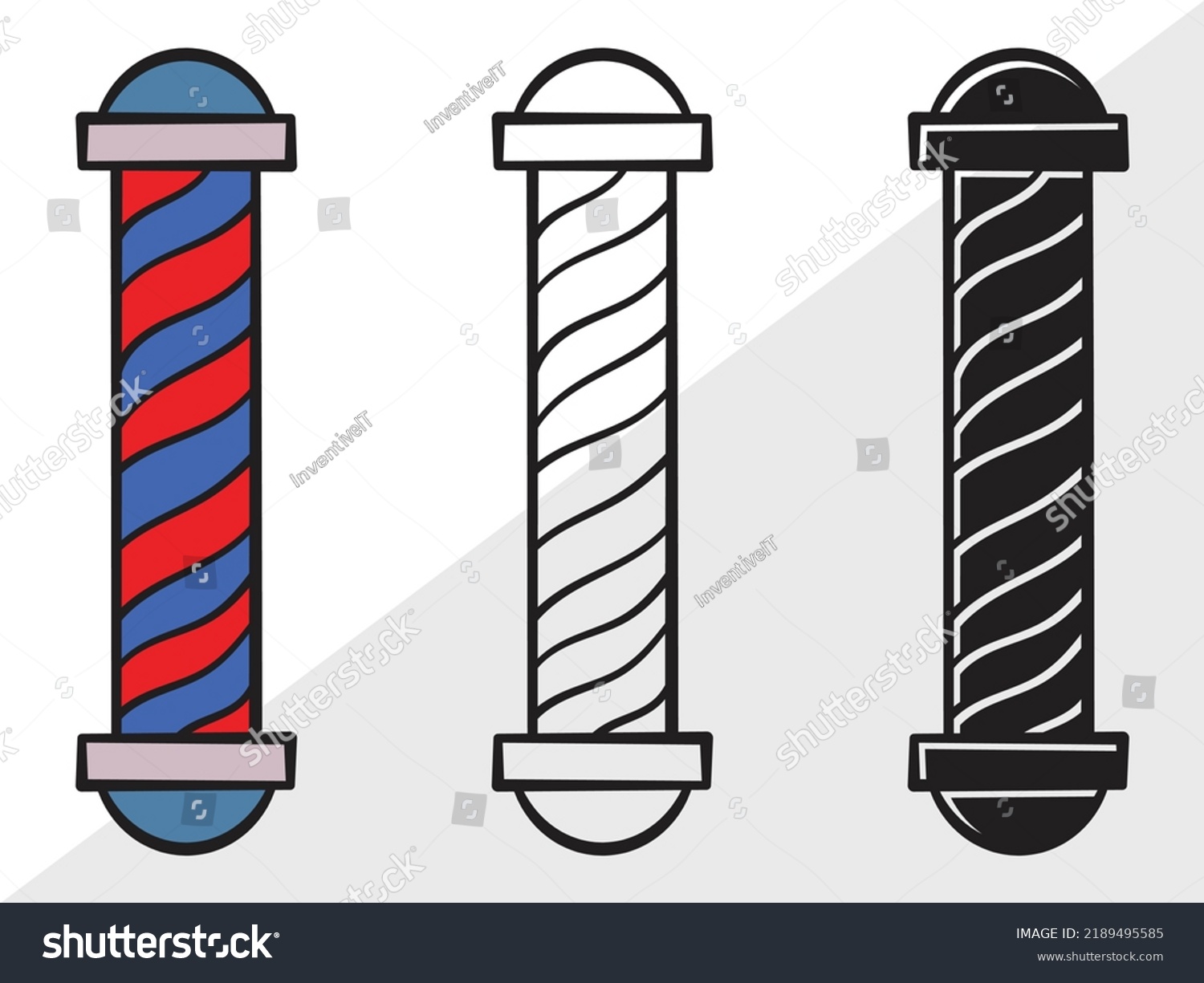 Barbers Pole Clipart SVG Printable Vector - Royalty Free Stock Vector ...