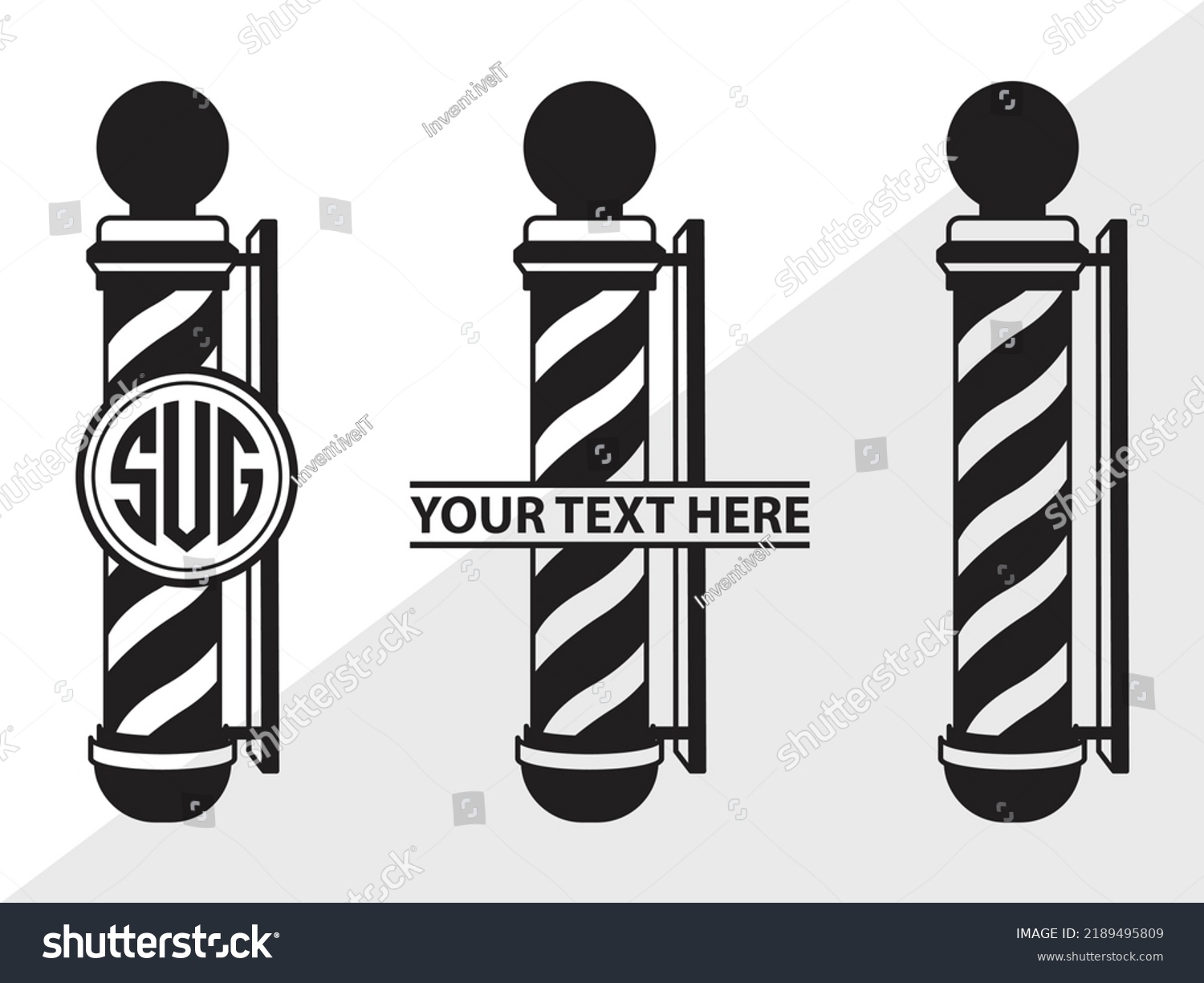 Barbers Pole Monogram SVG Printable Vector - Royalty Free Stock Vector ...