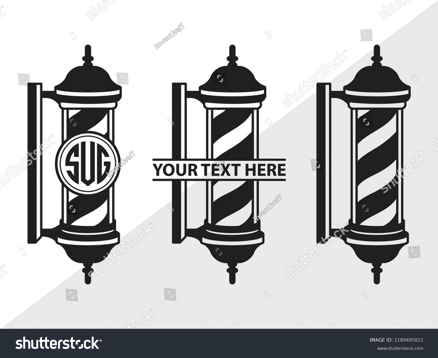 Barbers Pole Monogram SVG Printable Vector - Royalty Free Stock Vector ...