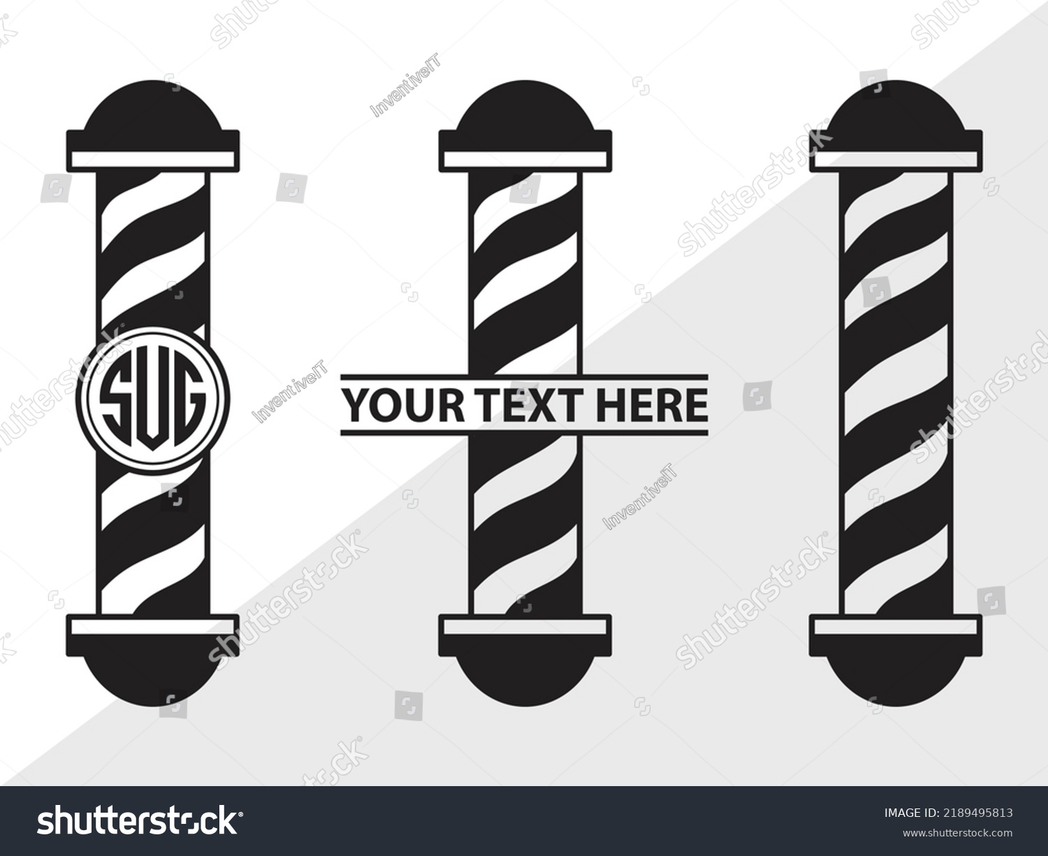 Barbers Pole Monogram SVG Printable Vector - Royalty Free Stock Vector ...