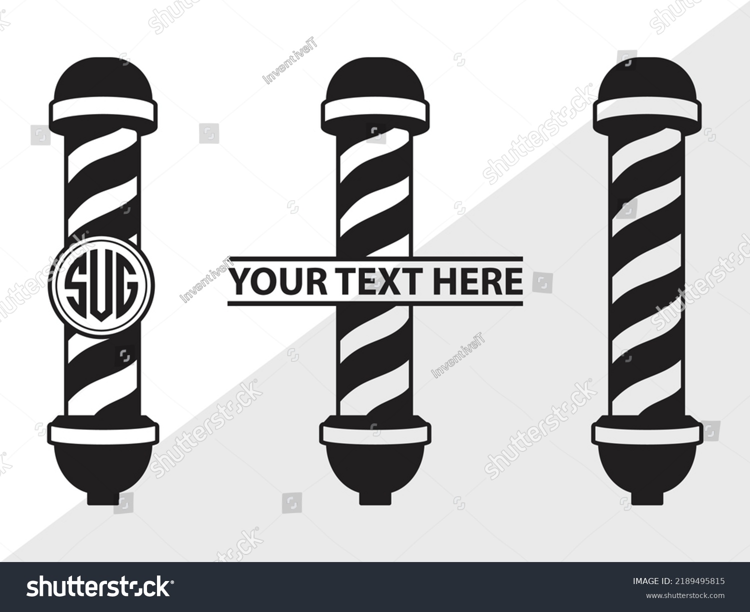 Barbers Pole Monogram SVG Printable Vector - Royalty Free Stock Vector ...