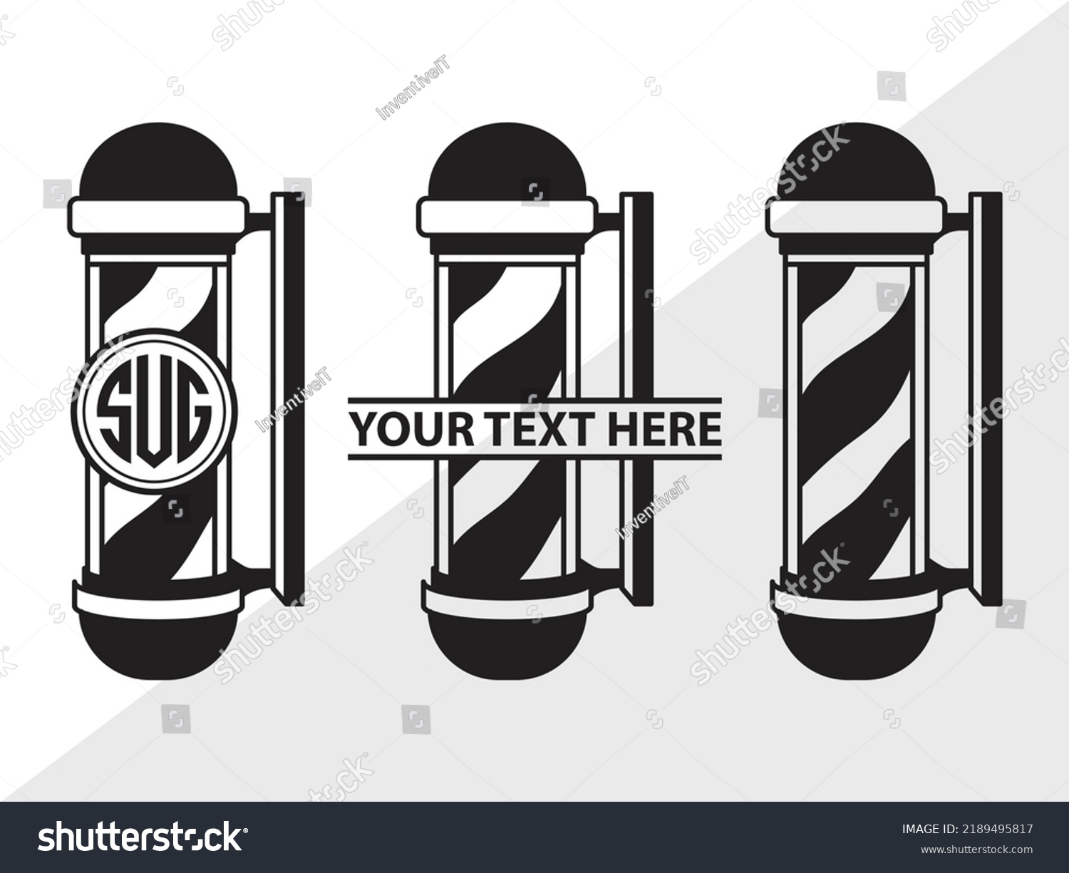 Barbers Pole Monogram SVG Printable Vector - Royalty Free Stock Vector ...