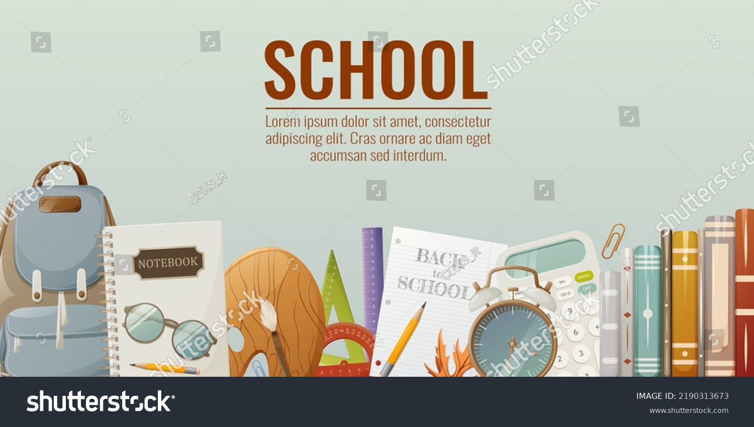 Banner with school supplies. Place for text. - Royalty Free Stock ...