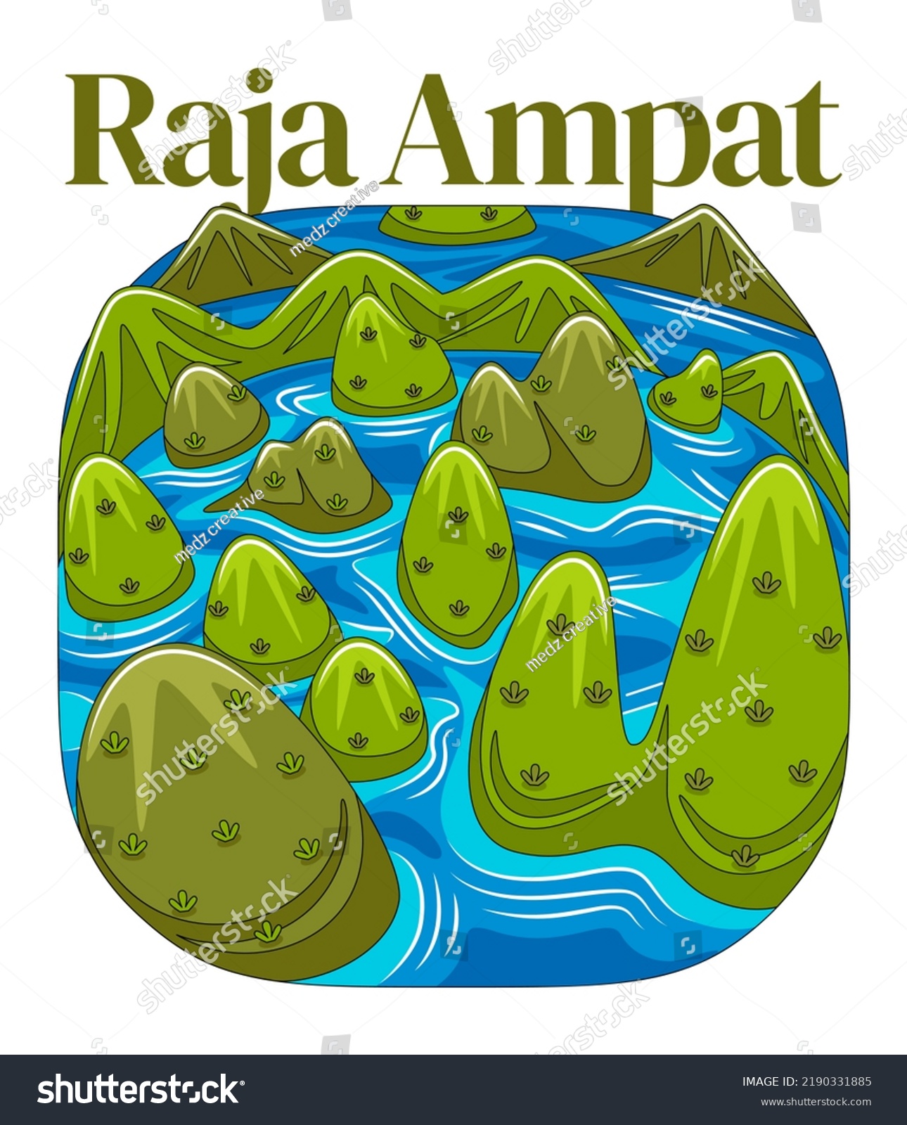 Raja Ampat in Vector Illustration - Royalty Free Stock Vector ...