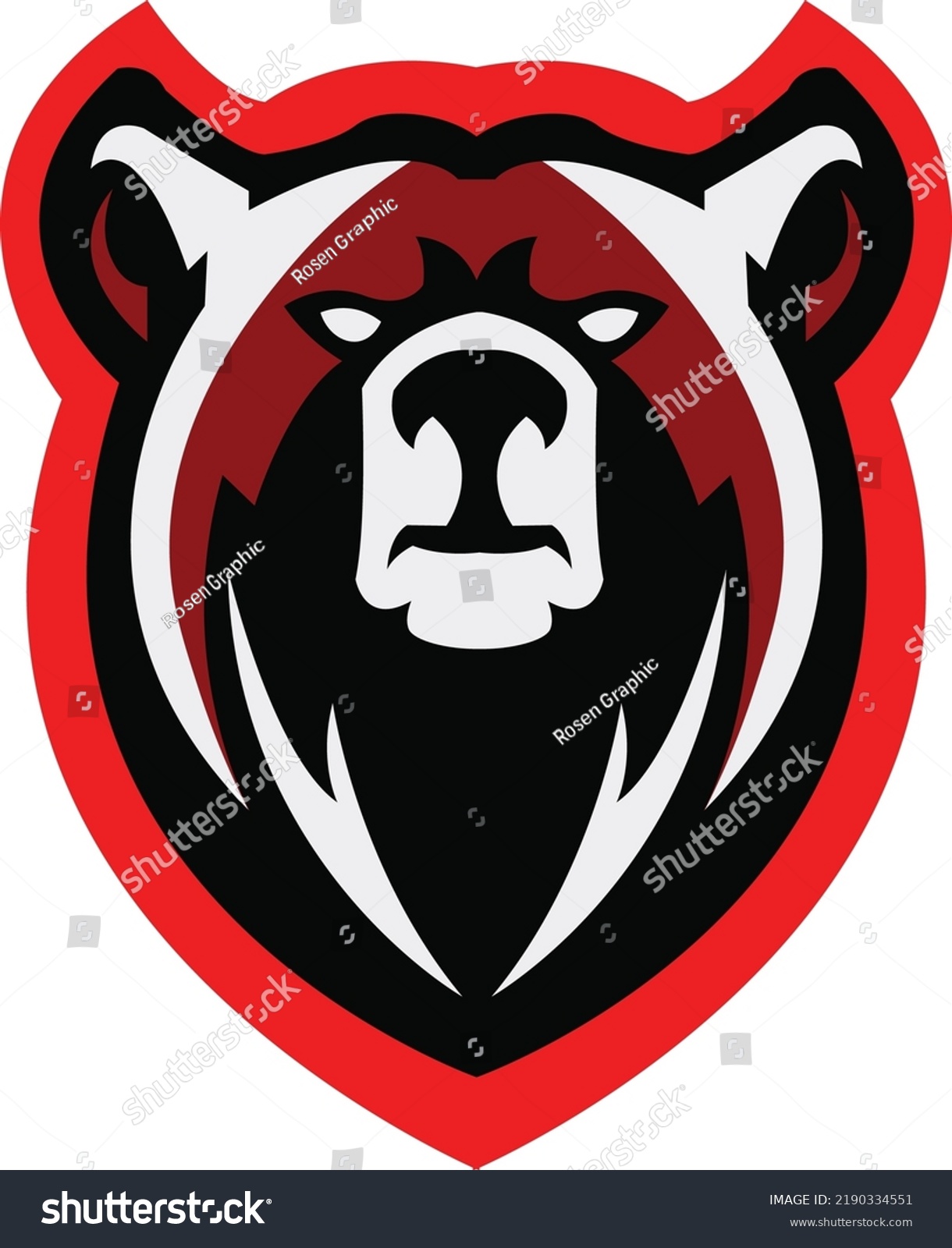 Bear head logo design, mascot bear logo icon - Royalty Free Stock ...