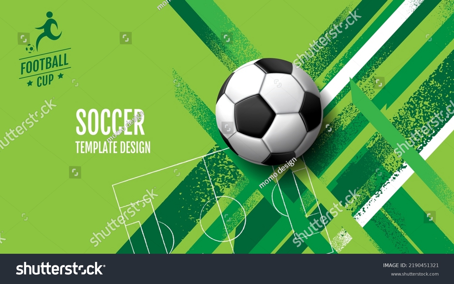 Soccer Template design , Football banner, Sport layout design, green Theme,  vector illustration #2190451321
