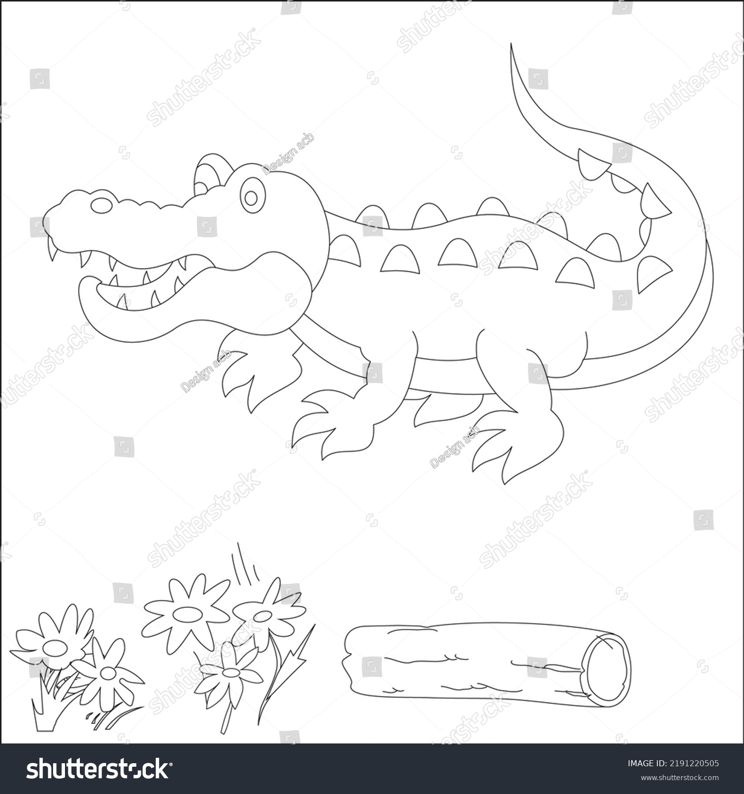 A simple crocodile line Art design - Royalty Free Stock Vector ...