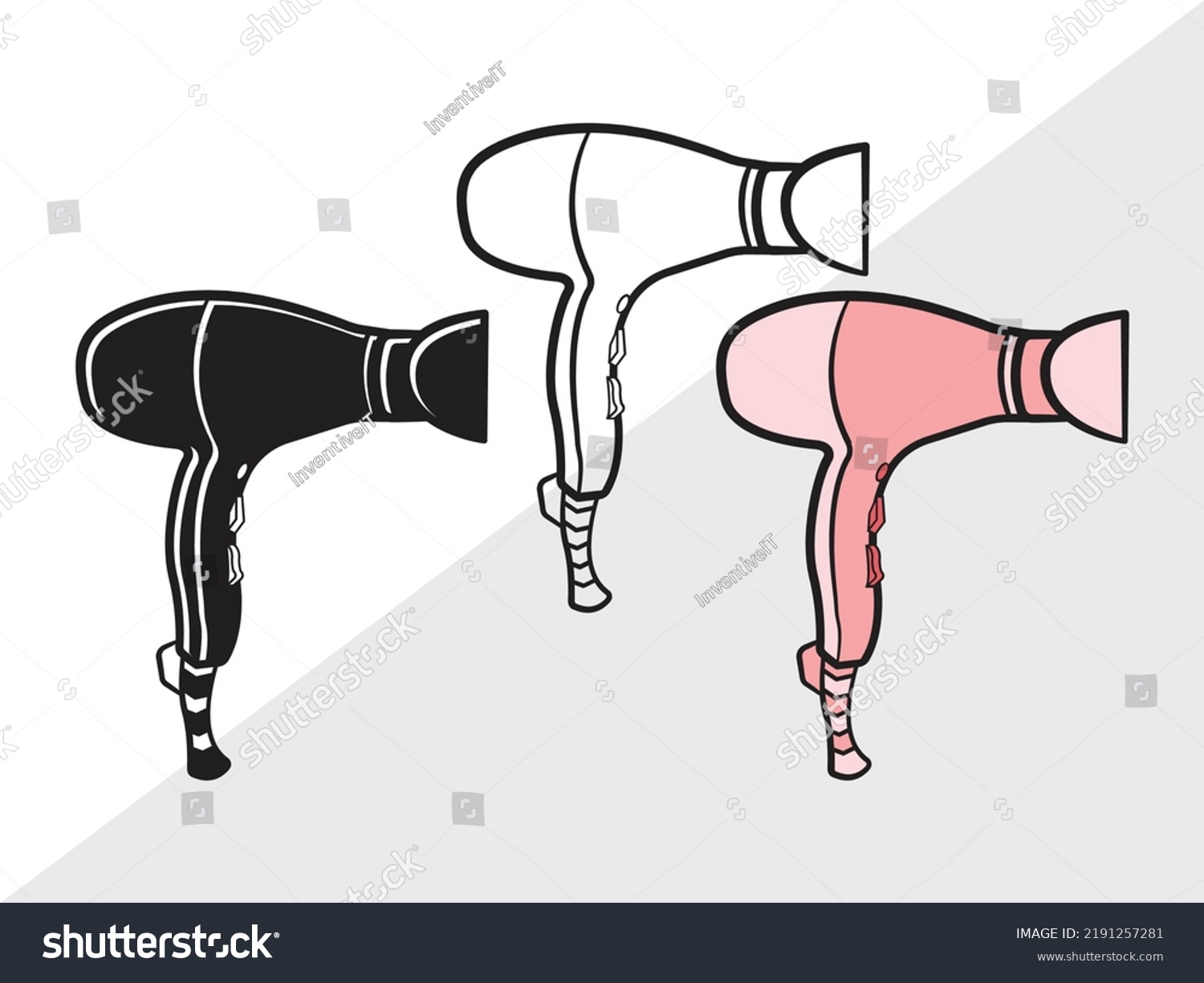 Hair Dryer Clipart SVG Printable Vector - Royalty Free Stock Vector ...