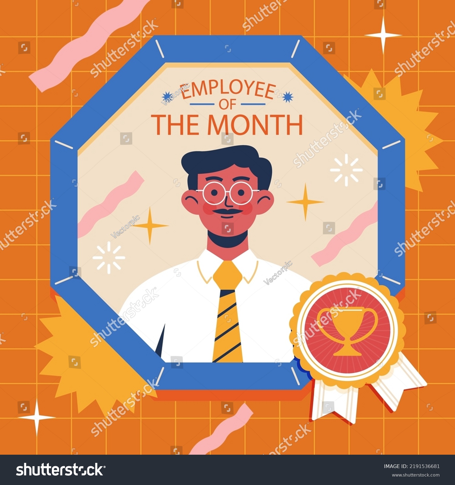 Gradient employee of the month frame Vector - Royalty Free Stock Vector ...