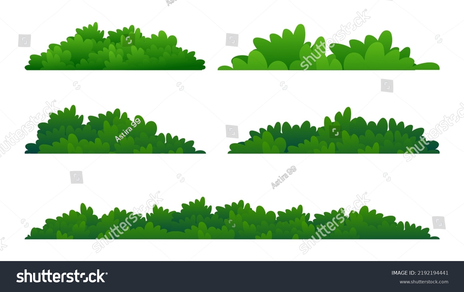 Grass and bush elements collections with flat design #2192194441
