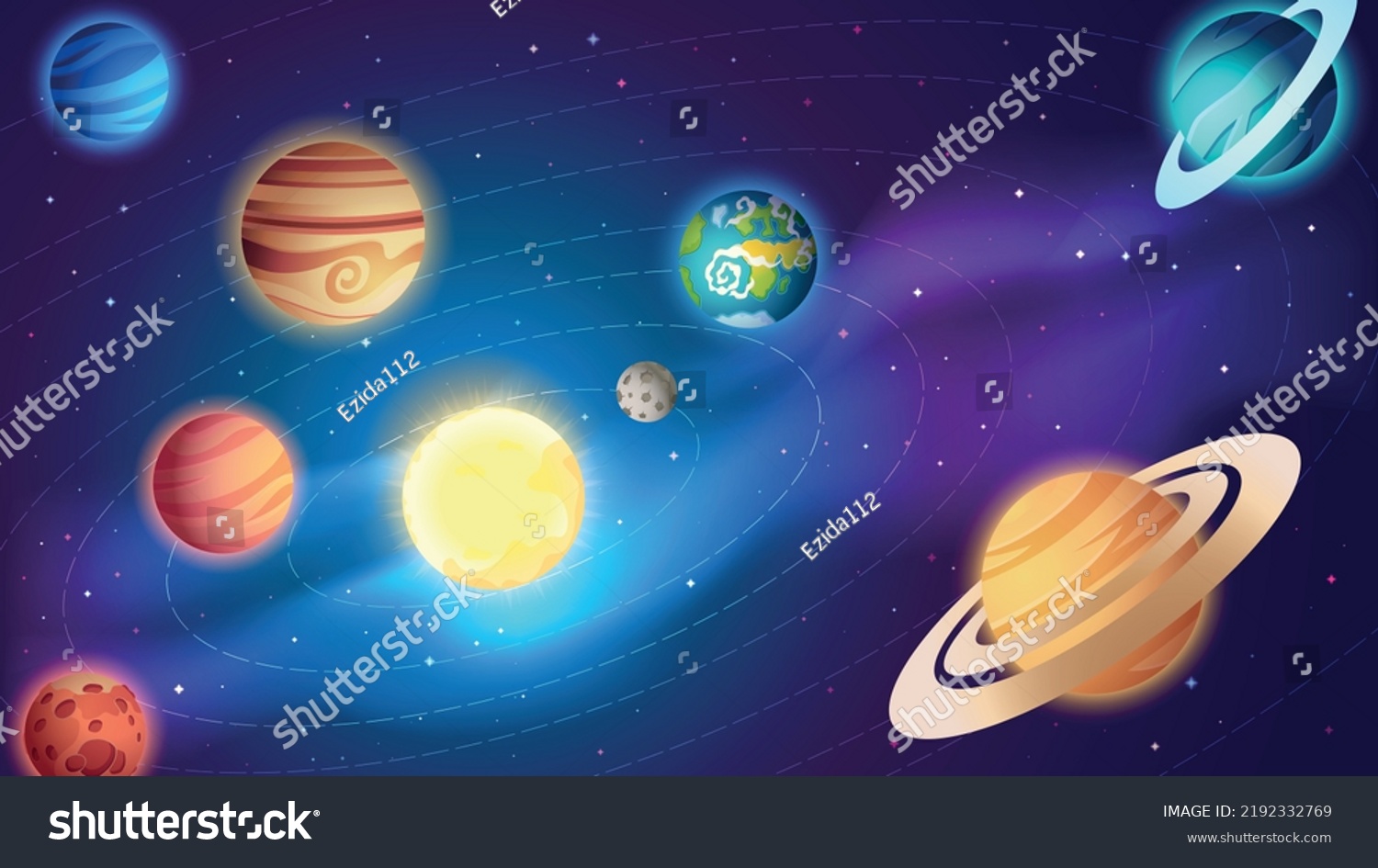 Vector Illustration Of Solar System Sun Royalty Free Stock Vector 2192332769 4036