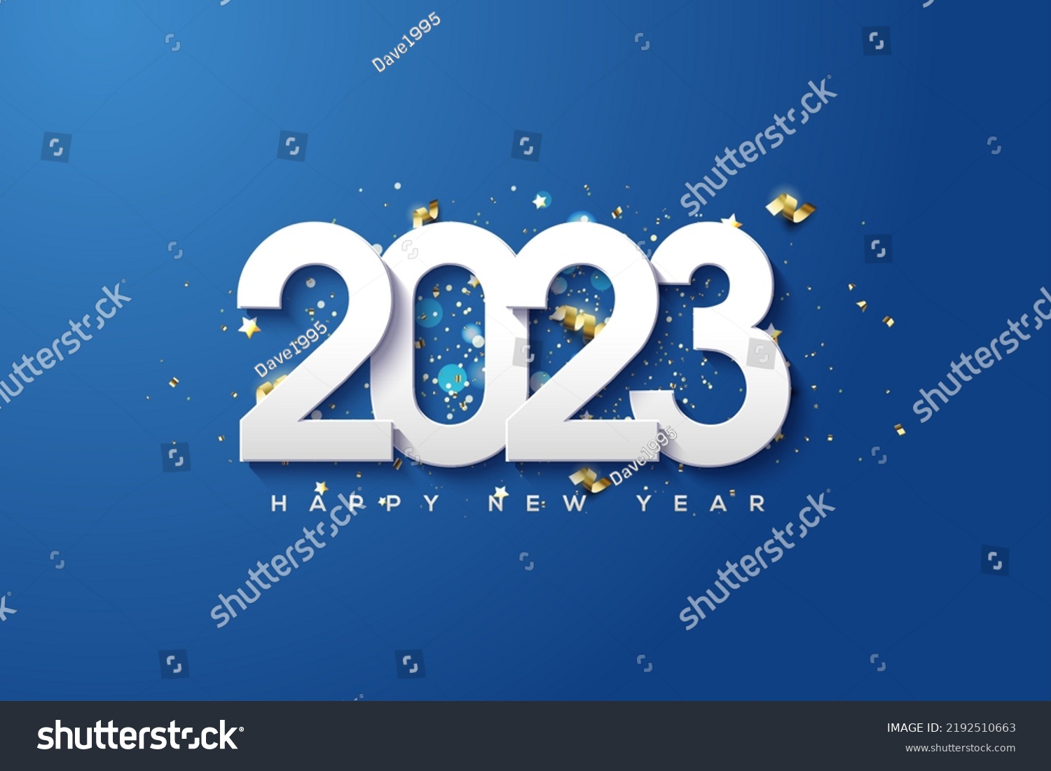 new year 2023 with white numbers on a blue background #2192510663
