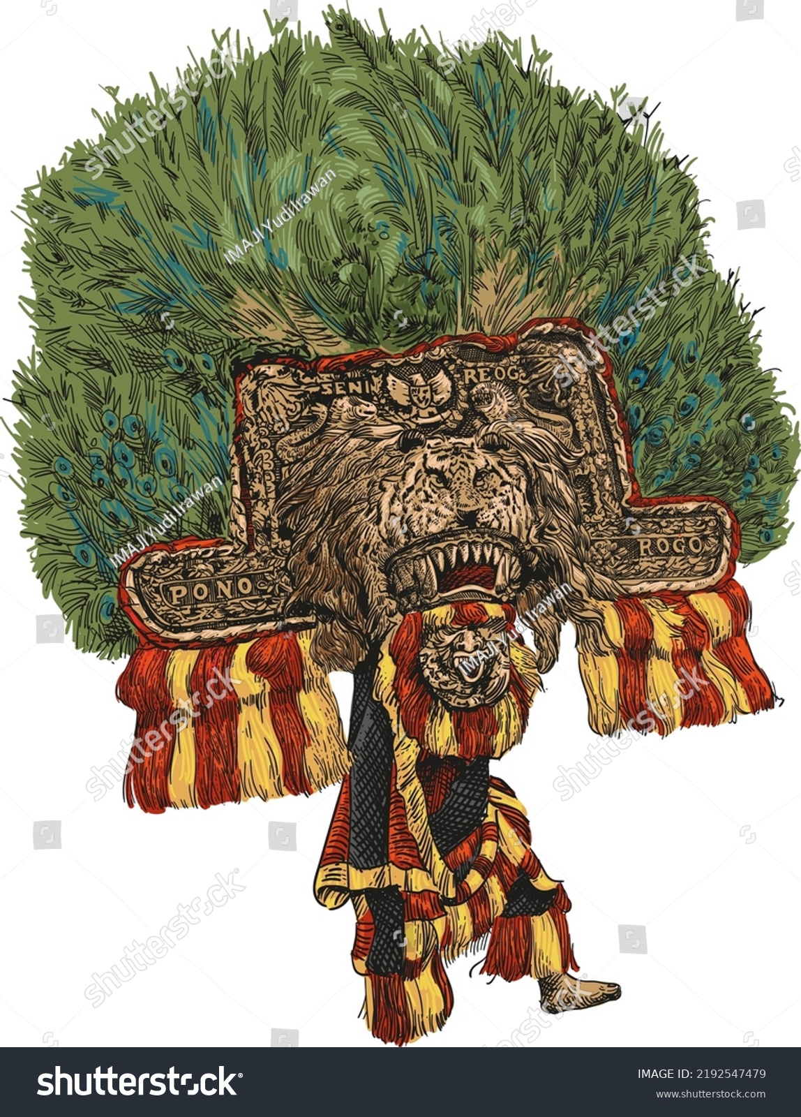 The performing art of Reog Ponorogo, is one of - Royalty Free Stock ...